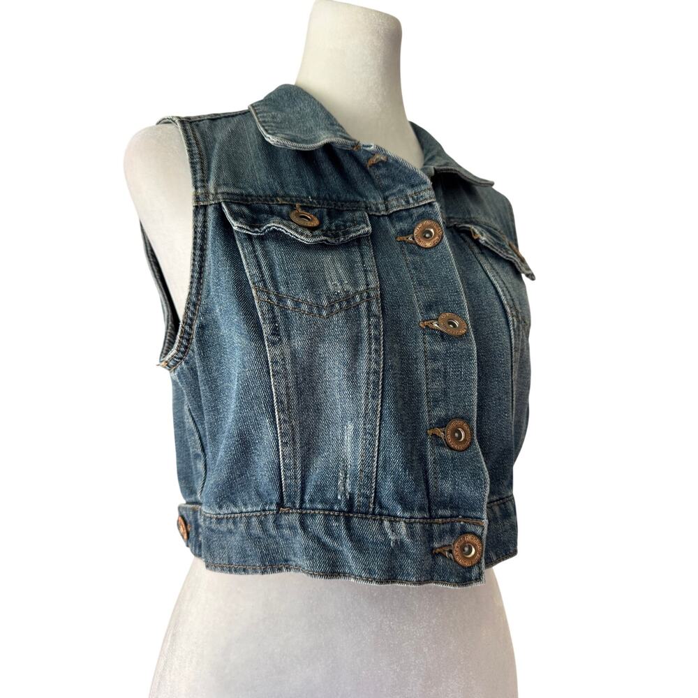 Vintage Y2K Highway Jeans Denim Cropped Vest